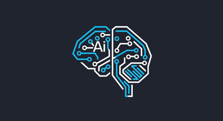 Obraz premium Artificial Intelligence Brain Circuit Board Digital Concept.