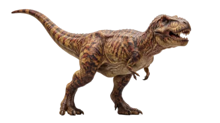 Fotobehang Dinosaurussen Fierce Tyrannosaurus Rex dinosaur with sharp teeth, isolated on transparent background  © Giulia