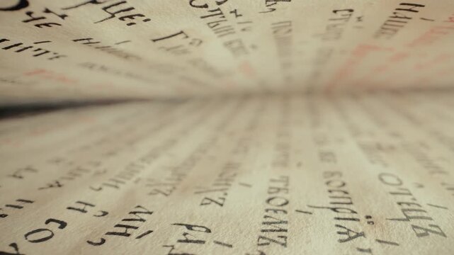 Macro Background Of Saved Medieval Book With Ancient Writings.archival Artifacts