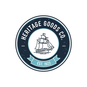 Vintage Heritage Goods Co. Nautical Ship Emblem.