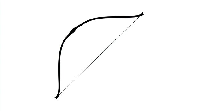 Simple black outline drawing of a bow, with a taut string, set against a plain white backdrop