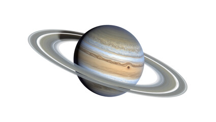 Gas giant planet Saturn with prominent rings, isolated on transparent background © Laura