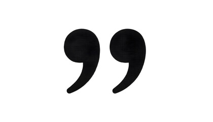 Obraz premium Isolated Black Double Quotation Mark Symbol on White Background