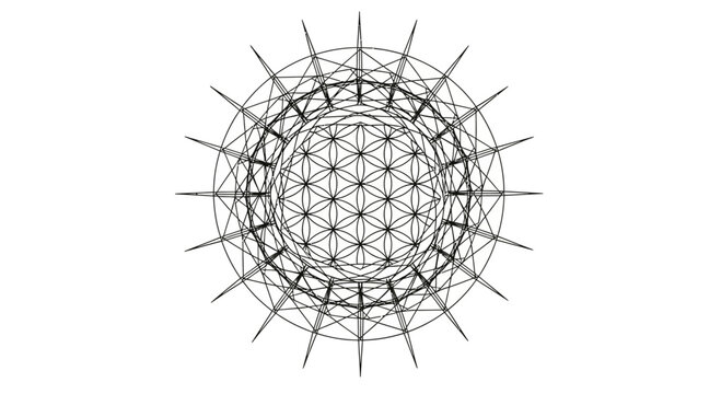 Intricate geometric pattern design element.