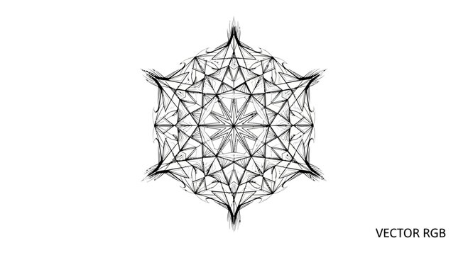 Geometric pattern design with lines and shapes.