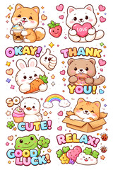 Obraz premium set of funny animals stiker