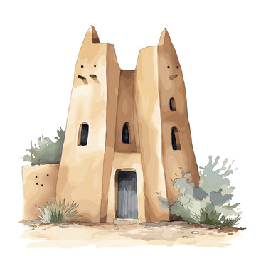 Aksum. Aksum hand drawn watercolor illustration on white background