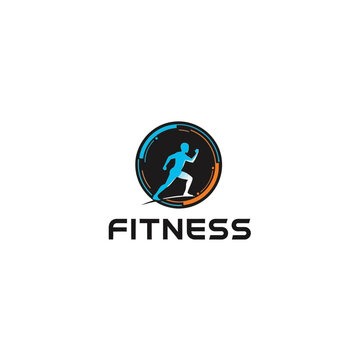 Dynamic Silhouette of a Runner in a Circular Emblem.