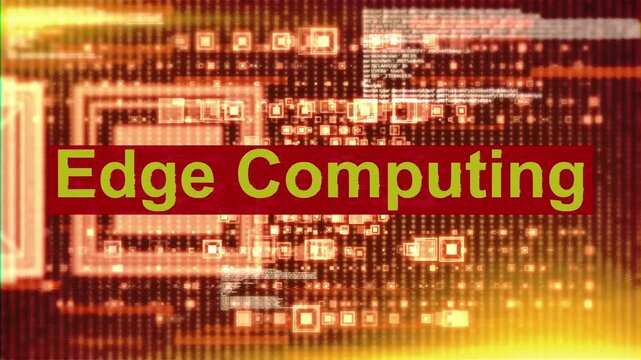  Edge Computing Futuristic Hi-Tech Grid and Numbers Background