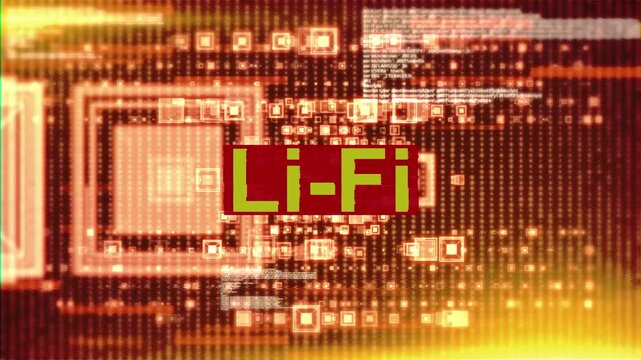 Li-Fi Futuristic Hi-Tech Grid and Numbers Background