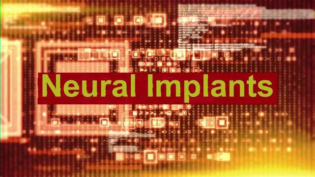 Neural Implants Futuristic Hi-Tech Grid and Numbers Background