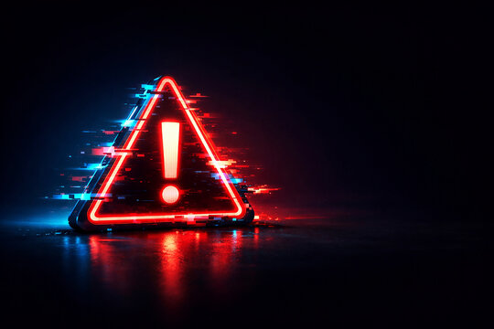 Alerta de amenaza digital con efecto glitch