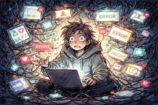 World image icon messy vector simple generation uneven lines lost organic person digital