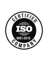 Obraz premium ISO 9001 2015 Black Symbol Vector SVG