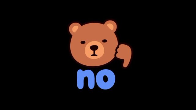 teddy bear with No text vector emoji animation 