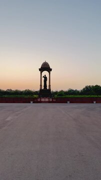sunrise @ India Gate- Subhash Chandra Bose statue