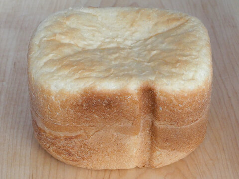 Soft Homemade Japanese White Bread Loaf on Wooden Board