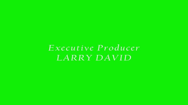 animated text captions at the end of a cinema film video, names of those who collaborated in making the film, green background, 4k video