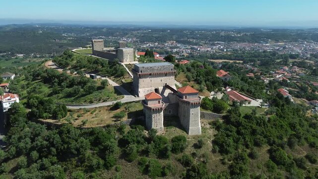 Drone video Castelo e Pa&ccedil;o dos Condes de Our&eacute;m Portugal Europe