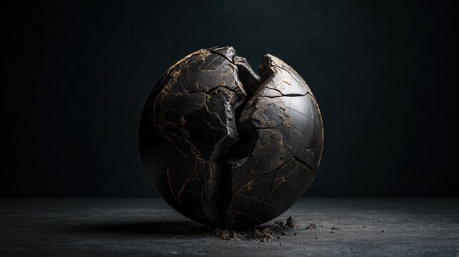 Cracked globe shows a divided world