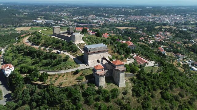 Drone video Castelo e Pa&ccedil;o dos Condes de Our&eacute;m Portugal Europe
