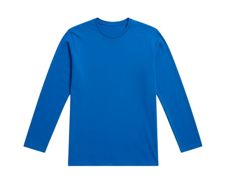 Plain royal blue long sleeve t-shirt mockup with a classic crew neck design and smooth fabric, ideal for men's and women's apparel branding&nbsp;
