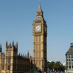 Obraz premium Anime Travel Uk. Photorealistic Image Of The Iconic Big Ben In London, As A Travel Destination