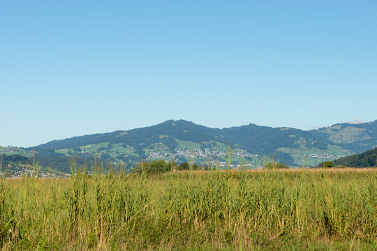 Mountain panorama in Wangen in Switzerland 31.8.2025