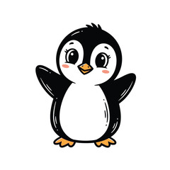 Obraz premium Cute Cartoon Penguin Character Design.