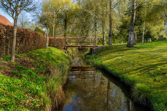wooden footbridge over a ditch in Grossenmeer