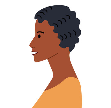 Finger waves marcelling hairstyle flat vector profile view, sculpted wave hair shape vintage composition for avatar, beauty app, interface, fashion illustration