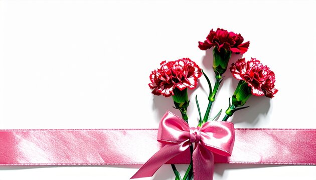 カーネーション 花束 リボン 感謝 母の日 質感 陰影 輪郭 慈愛 核心 境界 均衡 存在 静謐 刹那 永遠 贈答 抱擁 憧憬 芳醇