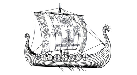 Draken Viking Ship Illustration © Apel