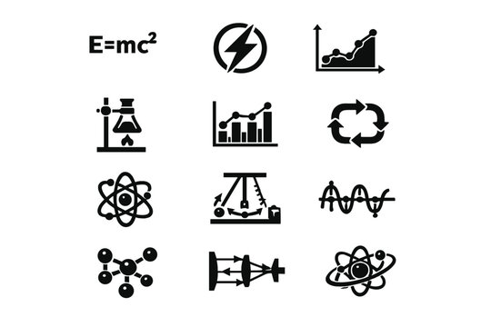 Icon workflow generation simple icons chart diagram vector physics image depicting research