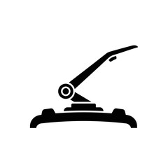 Fototapeta premium Black silhouette icon of a manual paper hole punch, an essential tool for office administration and document organization, suitable for crafts