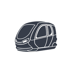 Fototapeta premium Futuristic High-Speed Train or Autonomous Shuttle Icon Vector Illustration for Modern Urban Public Transport and Smart Mobility Concepts