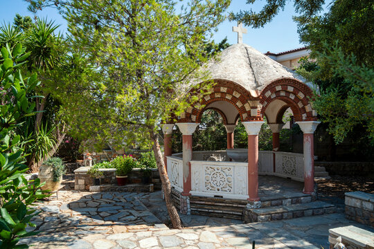 Panagia Gorgoepikoos Monastery Courtyard Pavilion Mandra Attica Greece