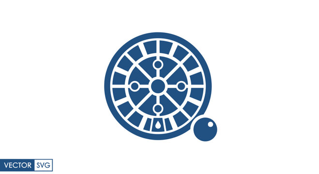 Casino Roulette Wheel Icon - Vector Graphic