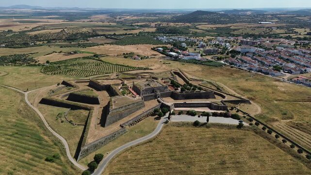 Drone video Forte de Santa Luzia Elvas Portugal Europe