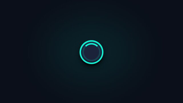 Modern Neon Cyan Download Button Animation with Circular Progress Bar for UI UX Design on Dark Background