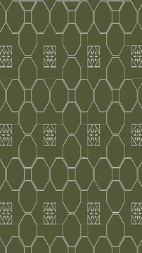 a green background with a pattern of hexagons