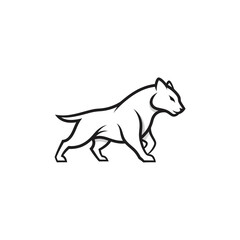 Fototapeta premium Stylized Line Art of a Fierce Wolf in Motion.