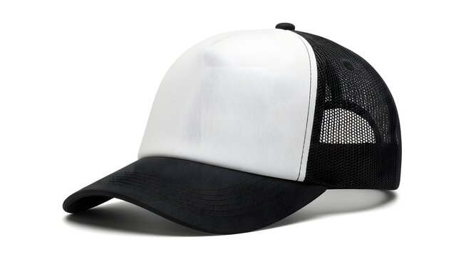 Black and white mesh back baseball cap stylish headwear