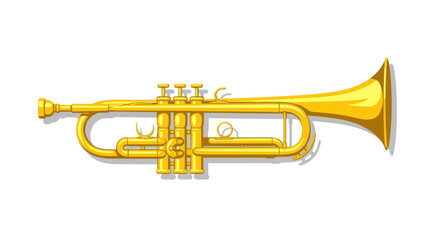 Obraz premium Golden Trumpet Musical Instrument Isolated on White Background