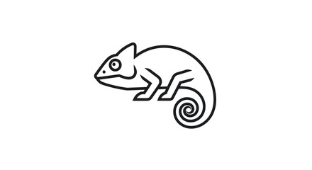 Chameleon Icon Line Art © Atok