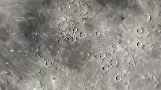 A stunning video of the moon in high definition, showcasing its cratered surface in space.
