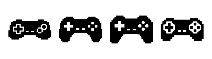 Pixel art game controllers vector illustration for retro gaming and console design projects usage © MIRA
