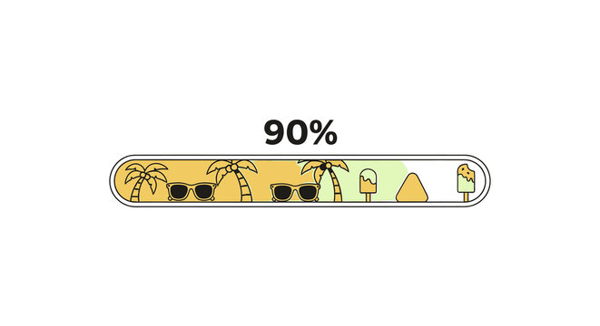 Weekend Loading Concept with Summer Beach Elements Illustration