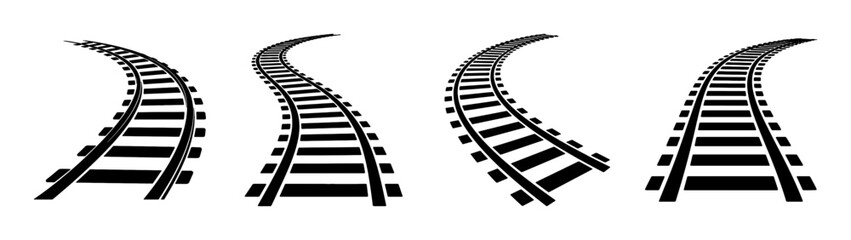 Find train tracks vector illustration railway track design element railroad tracks clip art graphic image © MONIKA