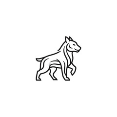 Fototapeta premium Minimalist Line Art Logo of a Dog in Motion.